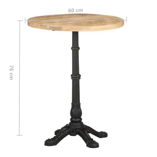 Bistro stolić Ø 60 x 76 cm od grubog drva manga - 1 grubo drvo manga Okruglo 4 legs Cijena