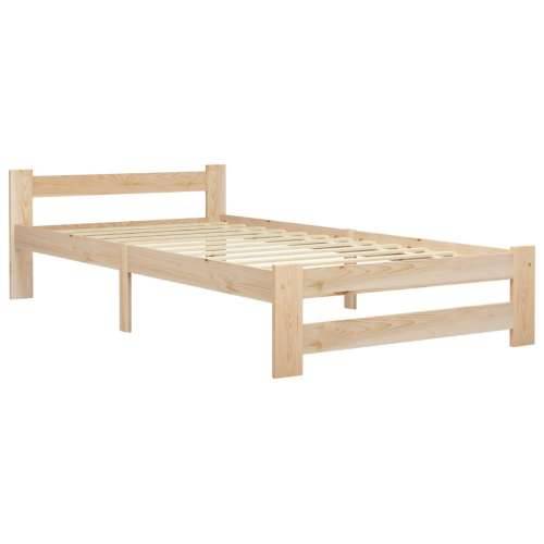 Okvir za krevet od masivne borovine 100 x 200 cm - Svjetlosmeđa 100 x 200 cm Cijena