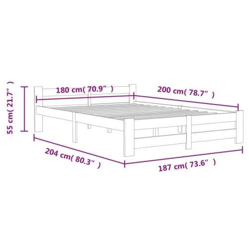 Okvir za krevet od masivne borovine bijeli 180 x 200 cm Cijena