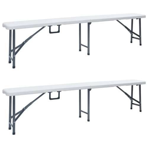 Sklopive vrtne klupe 2 kom 180 cm HDPE bijele - Bijela 2 1 Cijena
