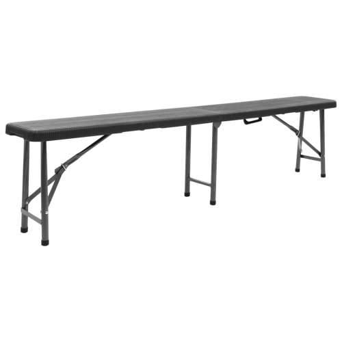 Sklopive vrtne klupe 2 kom 180 cm HDPE crne - Crna 2 1 Cijena