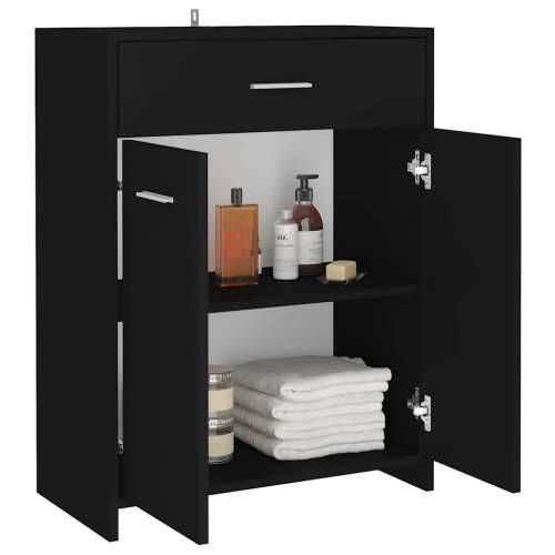 Kupaonski ormarić crni 60 x 33 x 80 cm konstruirano drvo - Crna 1 Cijena