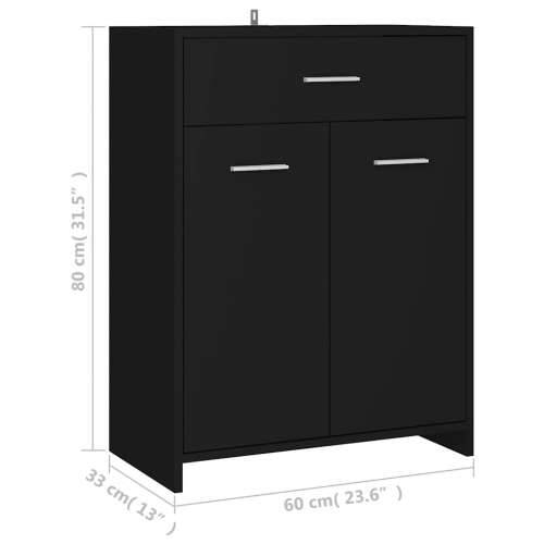 Kupaonski ormarić crni 60 x 33 x 80 cm konstruirano drvo - Crna 1 Cijena
