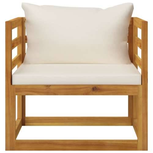 Vrtna stolica od masivnog bagremovog drva s krem jastucima Cijena