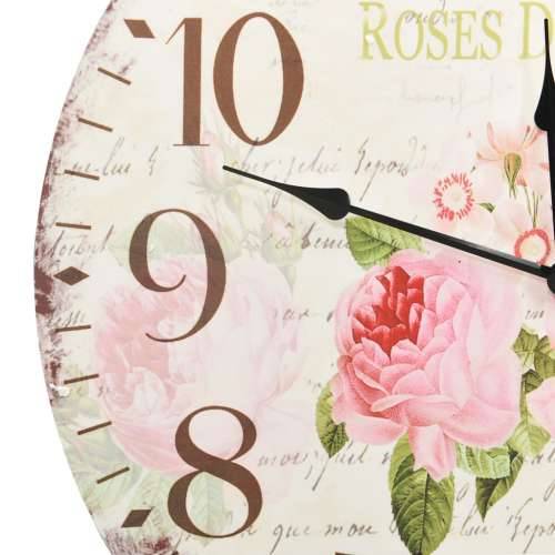 Starinski zidni sat s cvjetnim uzorkom 60 cm Cijena