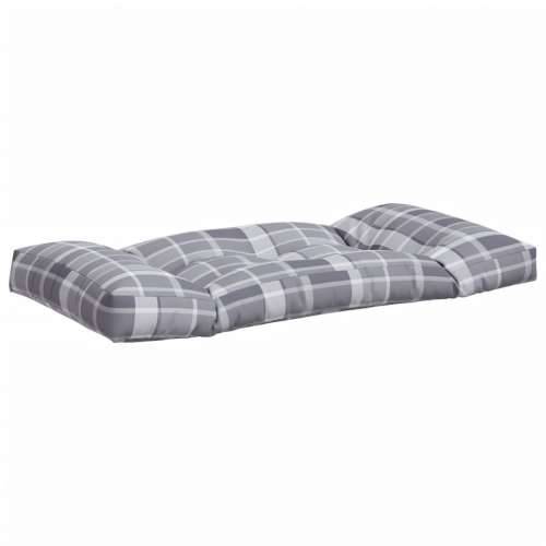 Jastuci za palete 3 kom sivi karirani od tkanine Cijena