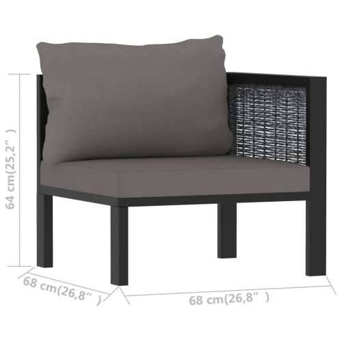 Modularna kutna sofa od poliratana s lijevim naslonom antracit  - Antracit 1 Lijeva kutna sofa s 1 jastukom za naslon Cijena