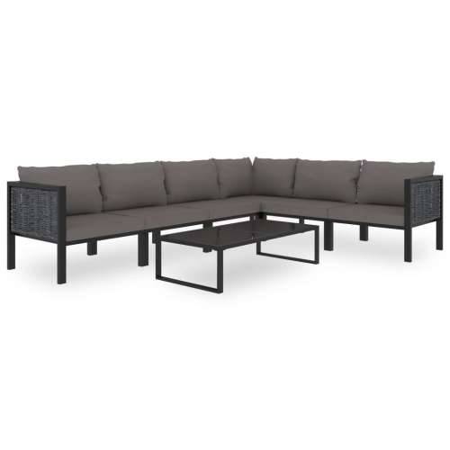 Modularna kutna sofa od poliratana s lijevim naslonom antracit  - Antracit 1 Lijeva kutna sofa s 1 jastukom za naslon Cijena