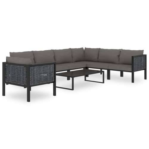 Modularna kutna sofa od poliratana s lijevim naslonom antracit  - Antracit 1 Lijeva kutna sofa s 1 jastukom za naslon Cijena