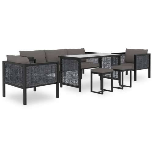 Modularna kutna sofa od poliratana s lijevim naslonom antracit  - Antracit 1 Lijeva kutna sofa s 1 jastukom za naslon Cijena
