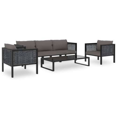 Modularna kutna sofa od poliratana s lijevim naslonom antracit  - Antracit 1 Lijeva kutna sofa s 1 jastukom za naslon Cijena