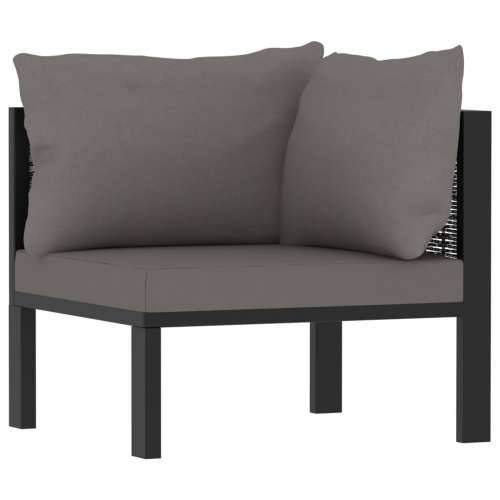 Modularna kutna sofa od poliratana s lijevim naslonom antracit - Antracit 1 Lijeva kutna sofa s 2 jastuka za naslon Cijena