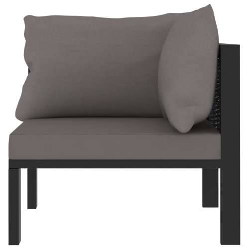 Modularna kutna sofa od poliratana s lijevim naslonom antracit - Antracit 1 Lijeva kutna sofa s 2 jastuka za naslon Cijena
