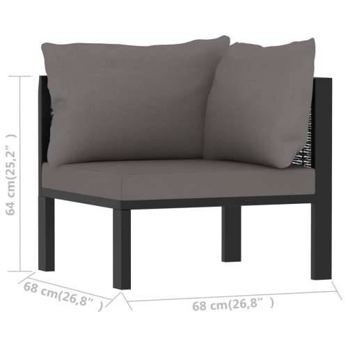 Modularna kutna sofa od poliratana s lijevim naslonom antracit - Antracit 1 Lijeva kutna sofa s 2 jastuka za naslon Cijena