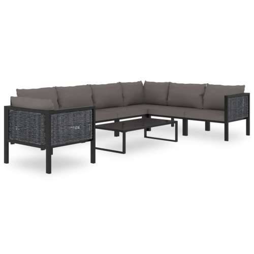 Modularna kutna sofa od poliratana s lijevim naslonom antracit - Antracit 1 Lijeva kutna sofa s 2 jastuka za naslon Cijena