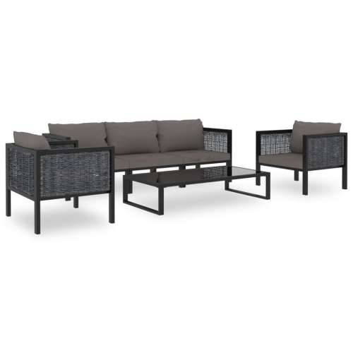 Modularna kutna sofa od poliratana s lijevim naslonom antracit - Antracit 1 Lijeva kutna sofa s 2 jastuka za naslon Cijena
