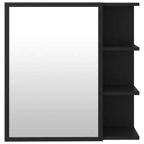 Kupaonski ormarić s ogledalom crni 62,5 x 20,5 x 64 cm drveni - Crna 1 Cijena