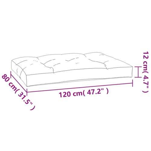 Jastuk za palete bež 120 x 80 x 12 cm od tkanine Cijena