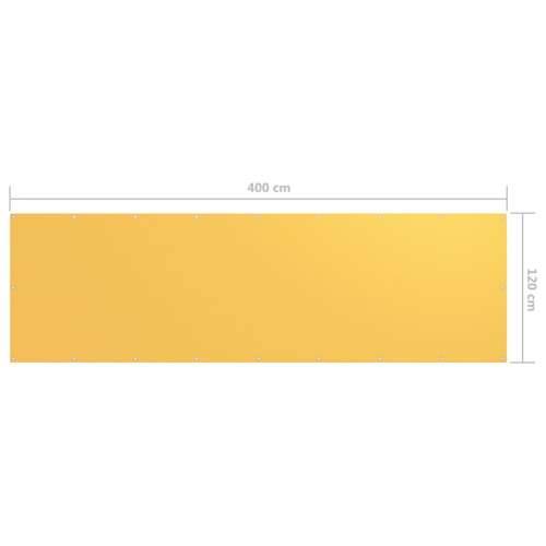 Balkonski zastor žuti 120 x 400 cm od tkanine Oxford Cijena