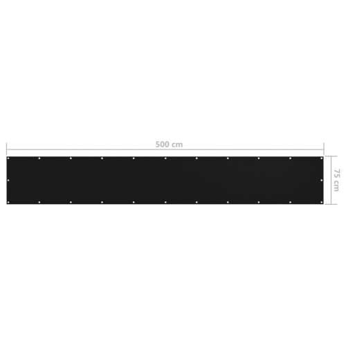 Balkonski zastor crni 75 x 500 cm od tkanine Oxford Cijena