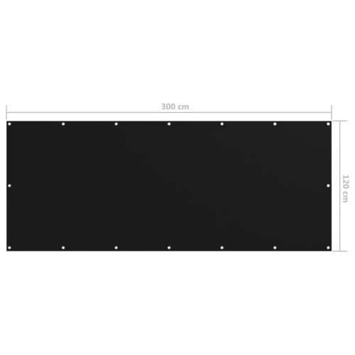 Balkonski zastor crni 120 x 300 cm od tkanine Oxford Cijena