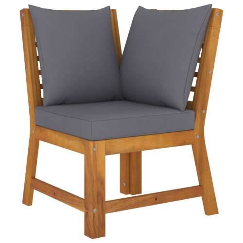 Modularna kutna sofa s tamnosivim jastucima bagremovo drvo - Tamno siva 1 kutna sofa Cijena
