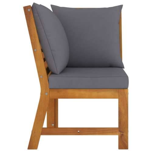 Modularna kutna sofa s tamnosivim jastucima bagremovo drvo - Tamno siva 1 kutna sofa Cijena