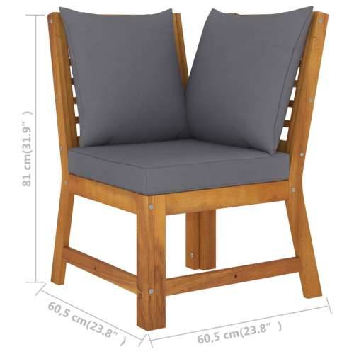 Modularna kutna sofa s tamnosivim jastucima bagremovo drvo - Tamno siva 1 kutna sofa Cijena