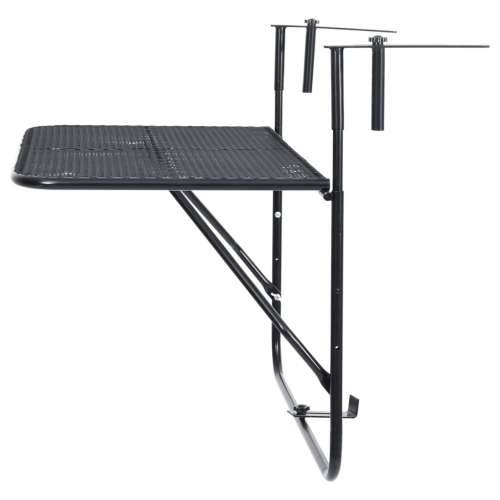 Balkonski stol crni 60 x 40 cm čelični Cijena