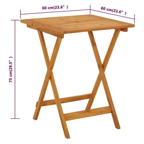 Sklopivi vrtni stol 60 x 60 x 75 cm od masivnog bagremovog drva - 1 60 cm Četvrtasto Cijena
