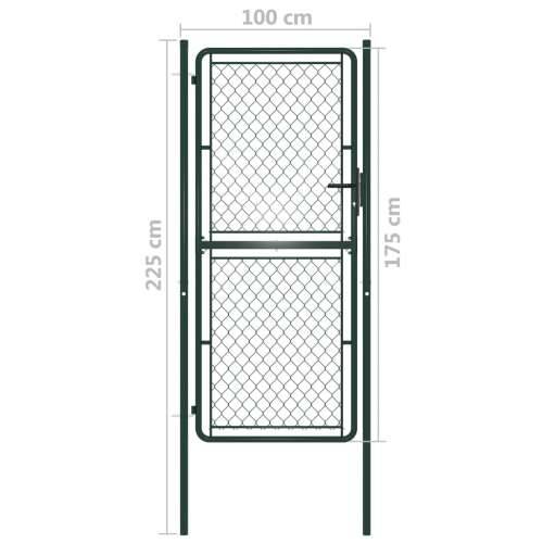 Dvorišna vrata - Vrtna vrata čelična 100 x 175 cm zelena - Zelena 100 x 175 cm Cijena