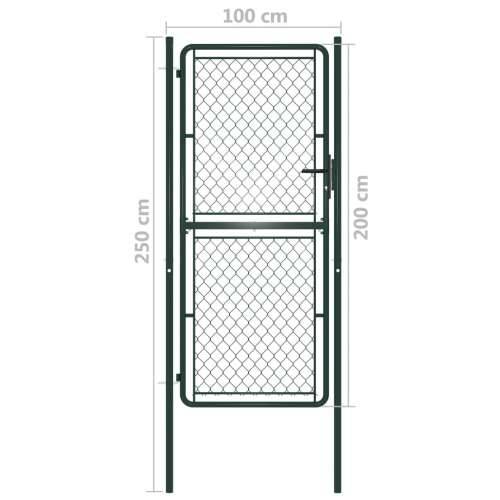 Dvorišna vrata - Vrtna vrata čelična 100 x 200 cm zelena - Zelena 100 x 200 cm Cijena