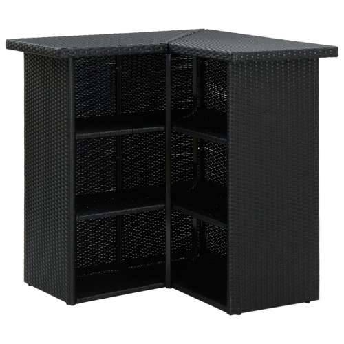 Kutni barski stol crni 100 x 50 x 105 cm od poliratana - Crna 1 Cijena
