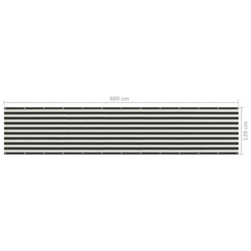 Balkonski zastor HDPE 120 x 600 cm antracit i bijeli - Antracit i bijela 120 x 600 cm Cijena
