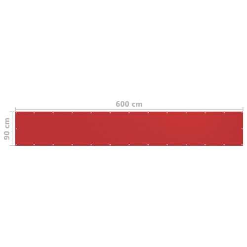 Balkonski zastor crveni 90 x 600 cm HDPE - Crvena 90 x 600 cm Cijena