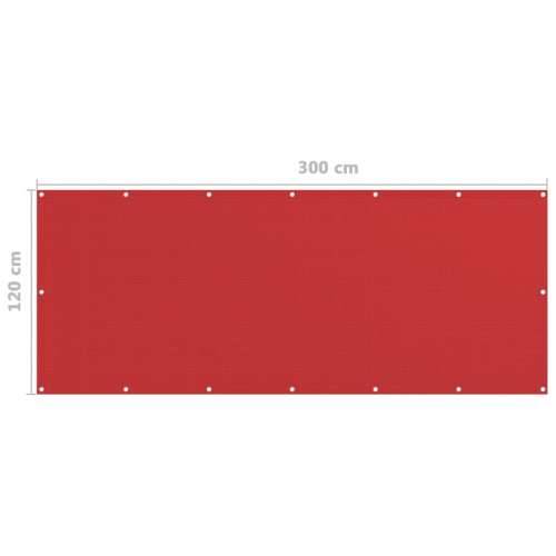 Balkonski zastor crveni 120 x 300 cm HDPE - Crvena 120 x 300 cm Cijena