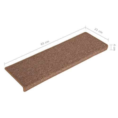 Tepisi za stepenice 15 kom 65x21x4 cm smeđi - Smeđa 65 x 21 x 4 cm 15 Cijena