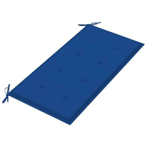 Vrtna klupa s kraljevski plavim jastukom 112 cm od tikovine - Kraljevski plava 1 Cijena