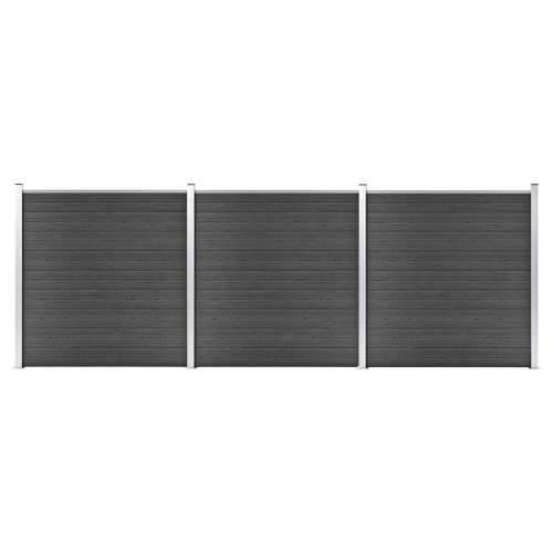 Set panela za ogradu WPC 526 x 186 cm crni Cijena