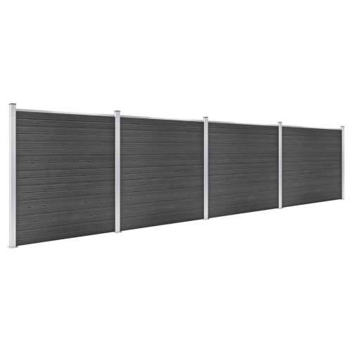 Set panela za ogradu WPC 699 x 186 cm crni Cijena