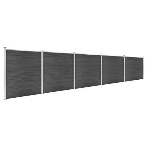 Set panela za ogradu WPC 872 x 186 cm crni Cijena