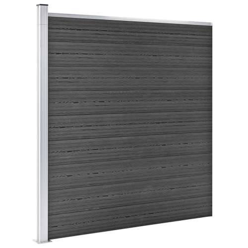 Set panela za ogradu WPC 1218 x 186 cm crni Cijena