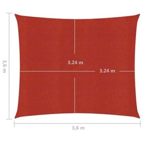 Jedro za zaštitu od sunca 160 g/m² crveno 3,6 x 3,6 m HDPE Cijena