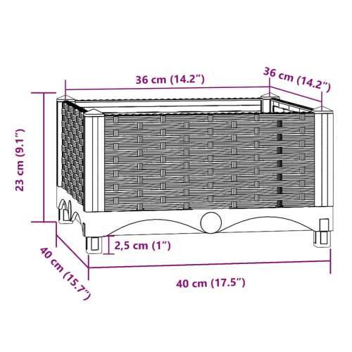 Povišena gredica 40 x 40 x 23 cm od polipropilena - Plavo-siva 40 x 40 x 23 cm 1 Cijena