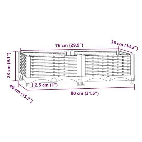 Povišena gredica 80 x 40 x 23 cm od polipropilena - Plavo-siva 80 x 40 x 23 cm 1 Cijena