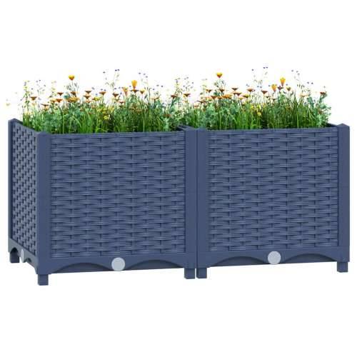 Povišena gredica 80x40x38 cm od polipropilena - Plavo-siva 80 x 40 x 38 cm 1 Cijena
