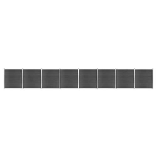 Set panela za ogradu WPC 1391 x 186 cm crni Cijena