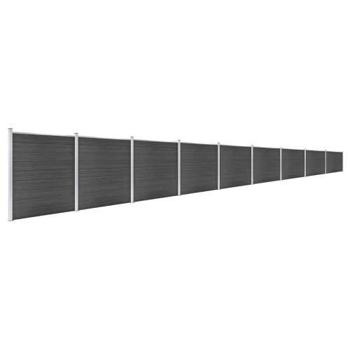 Set panela za ogradu WPC 1564 x 186 cm crni Cijena