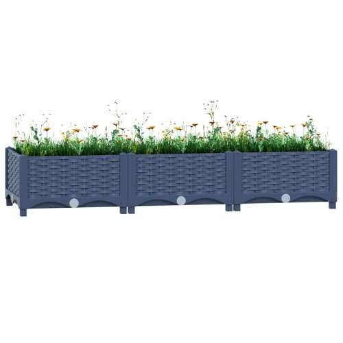 Povišena gredica 120x40x23 cm od polipropilena - Plavo-siva 120 x 40 x 23 cm 1 Cijena