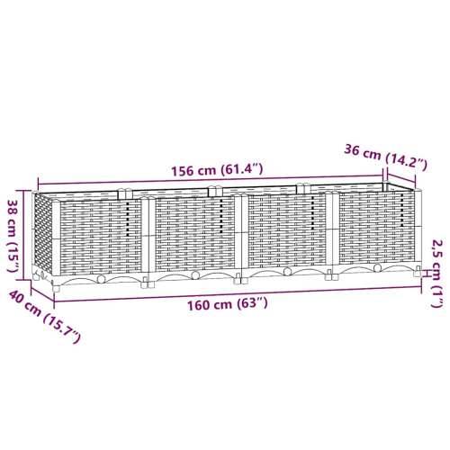 Povišena gredica 160x40x38 cm od polipropilena - Plavo-siva 160 x 40 x 38 cm 1 Cijena
